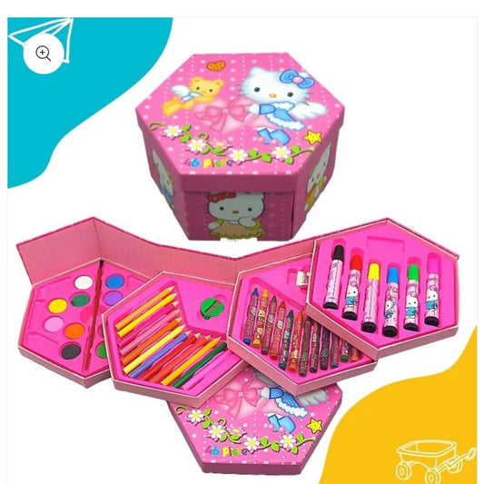 46 Pcs Painting colour kit for kids, fun Disney/Cartoon character art set(random design color)