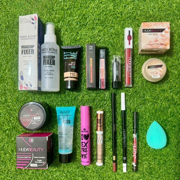 14 in 1 Professional Makeup Kit - Complete Beauty Set with Foundation, Fixer & Tools