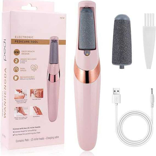 USB Rechargeable Foot Callus Remover – Electric File with LED Light & 2-Speed Settings for Smooth Feet