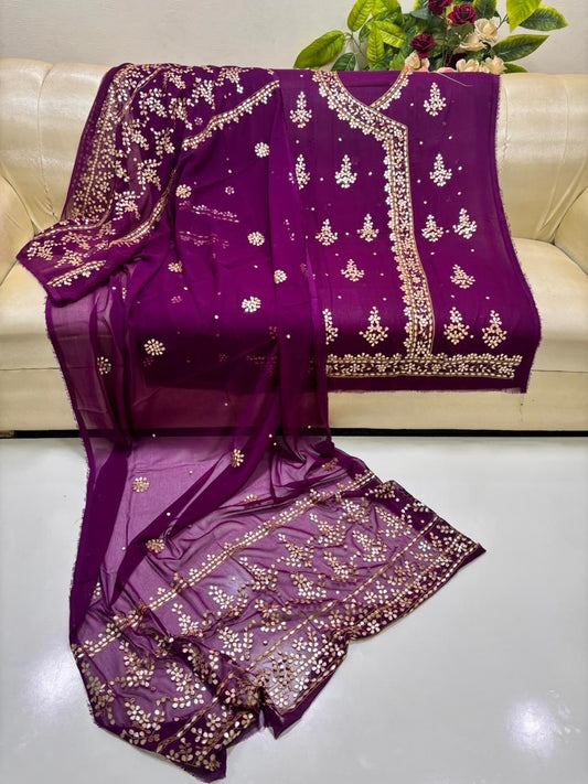 Handmade Pressing Gotta Suit (2-Piece) | Soft Crinkle Chiffon