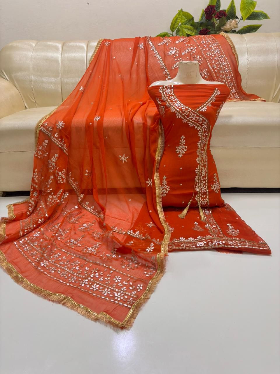 Handmade Pressing Gotta Suit (2-Piece) | Soft Crinkle Chiffon