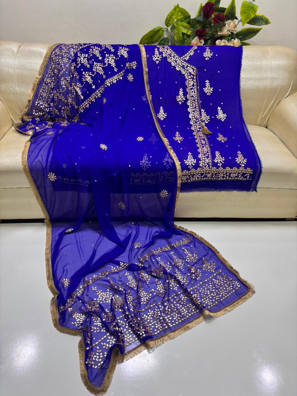 Handmade Pressing Gotta Suit (2-Piece) | Soft Crinkle Chiffon