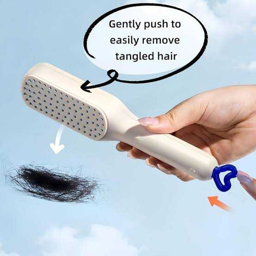 Telescopic Self-Cleaning Hair Brush – One-Click Easy Hair Removal Comb