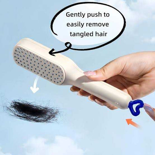 Telescopic Self-Cleaning Hair Brush – One-Click Easy Hair Removal Comb
